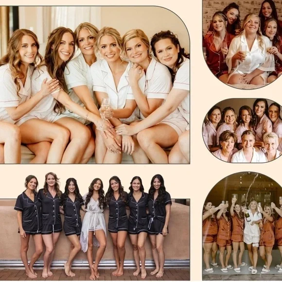 Sage Green Silk Satin Womens Pajamas Set Size S - Button Down - Bridesmaids - Picture 7 of 7